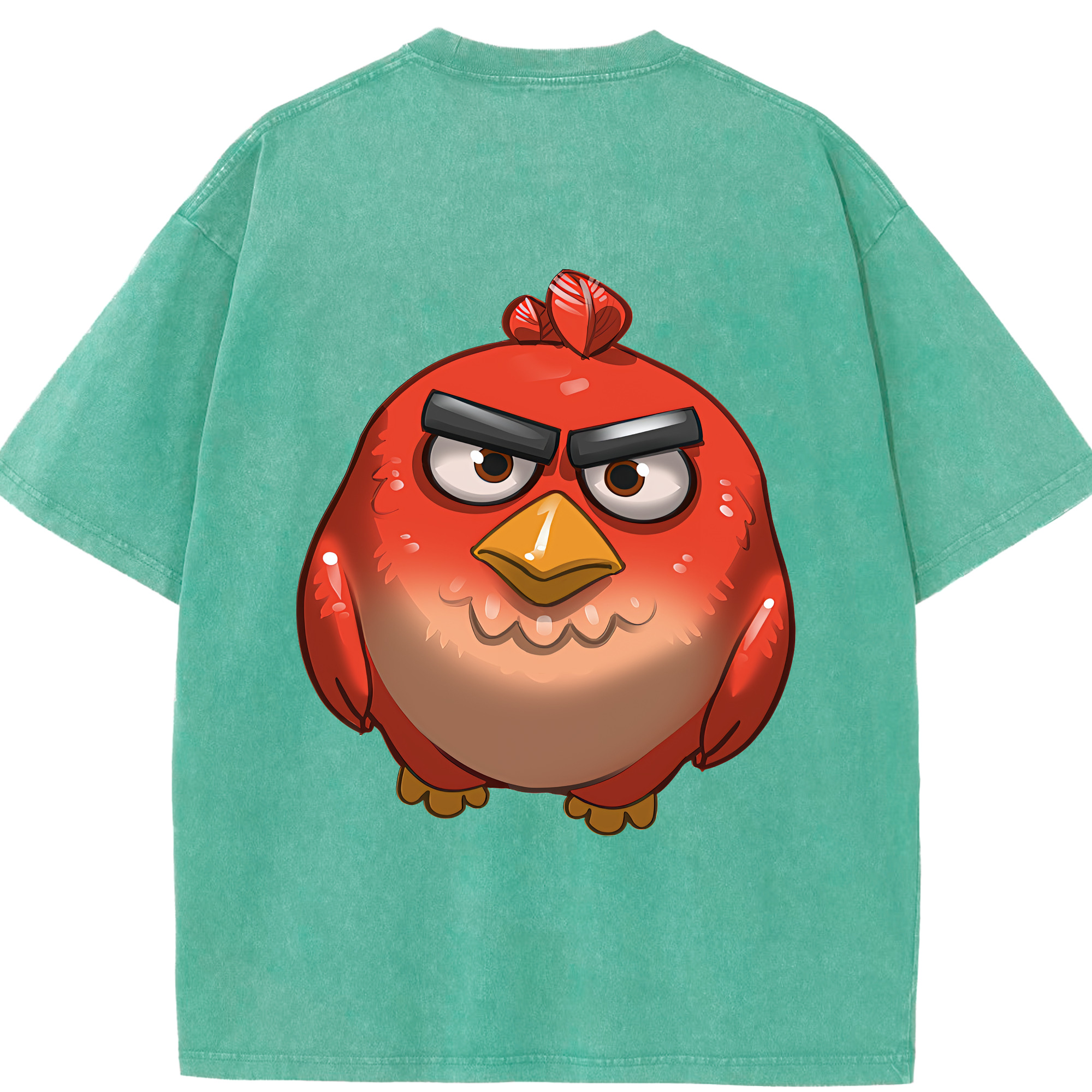 （画像用） Angry Birds アングリーバード 綿100% ヴィンテージ風 半袖Tシャツ（背面プリント）